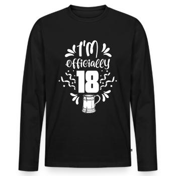 I'm officially 18 birthday eighteen celebration - Men's Premium Organic Long Sleeve Shirt - black - Front - Nico (187cm)