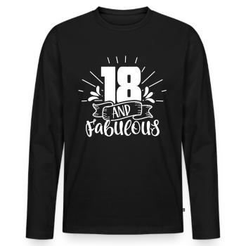 18 and fabulous celebration birthday eighteen - Men's Premium Organic Long Sleeve Shirt - black - Front - Nico (187cm)