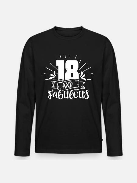 18 et fabuleuse fête anniversaire dix-huit - T-shirt manches longues Premium bio Homme - noir