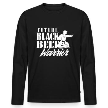 Future ceinture noire guerrier ceinture noire - T-shirt manches longues Premium bio Homme - noir - Devant - Nico (187cm)