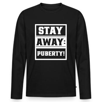 Restez à l’écart: Adolescent de puberté adulte - T-shirt manches longues Premium bio Homme - noir - Devant - Nico (187cm)