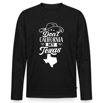 Californie Texas Pride Texan Texan Dictons texans - T-shirt manches longues Premium bio Homme - noir - Devant - Nico (187cm)