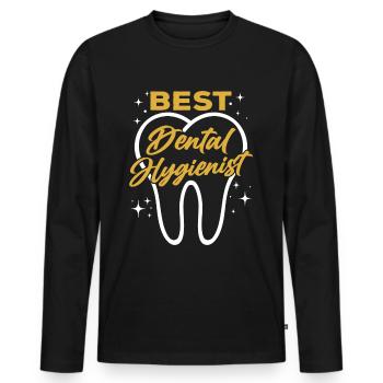 Best Dental Hygienist Dental Hygiene Dentist - Men's Premium Organic Long Sleeve Shirt - black - Front - Nico (187cm)