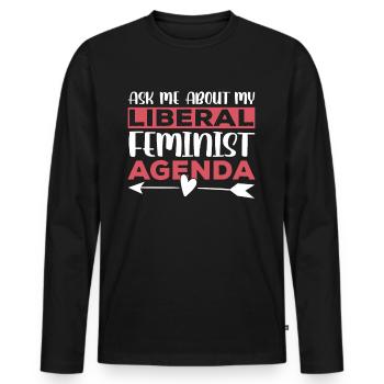 Agenda féministe libéral Féminisme Féministe - T-shirt manches longues Premium bio Homme - noir - Devant - Nico (187cm)