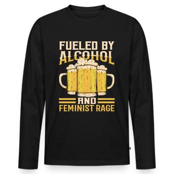 Driven by alcohol and feminist anger - Men's Premium Organic Long Sleeve Shirt - black - Front - Nico (187cm)