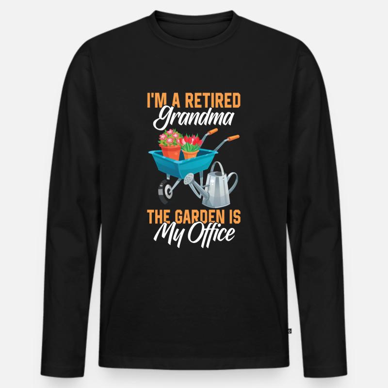 Ich Bin Eine Großmutter Im Ruhestand Oma Garten - Männer Premium Bio Langarmshirt - Schwarz