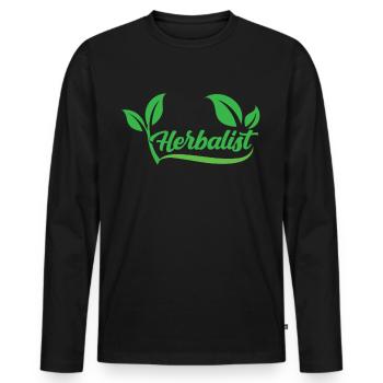 Herboriste Herboriste Herbes de jardin Herbe - T-shirt manches longues Premium bio Homme - noir - Devant - Nico (187cm)