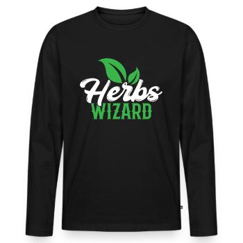 Herb Wizard Herb Garden Herb Herbalism - T-shirt manches longues Premium bio Homme - noir - Devant - Nico (187cm)