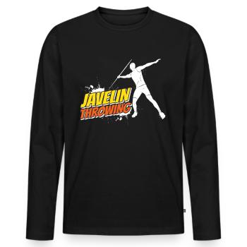 Speerwerfen Speerwerfer Speerwurf Speer - Männer Premium Bio Langarmshirt - Schwarz - Vorne - Nico (187cm)
