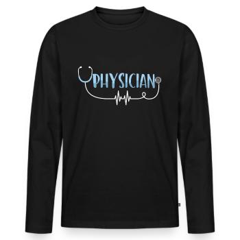 Arzt Beruf Doktor Mediziner Medizin - Männer Premium Bio Langarmshirt - Schwarz - Vorne - Nico (187cm)