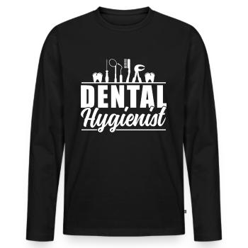 Dental Hygienists Team Dental Hygiene Dentist - Men's Premium Organic Long Sleeve Shirt - black - Front - Nico (187cm)