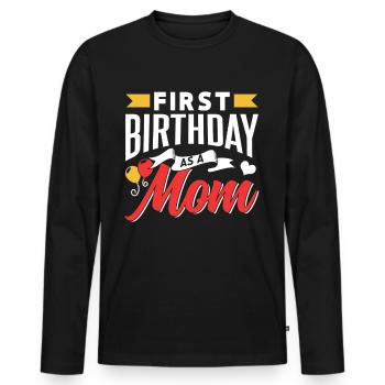 Premier anniversaire en tant que mère Party Mama Mami - T-shirt manches longues Premium bio Homme - noir - Devant - Nico (187cm)
