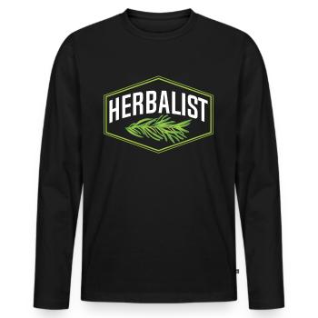Herboriste Herboriste Herbes de jardin Herbe - T-shirt manches longues Premium bio Homme - noir - Devant - Nico (187cm)