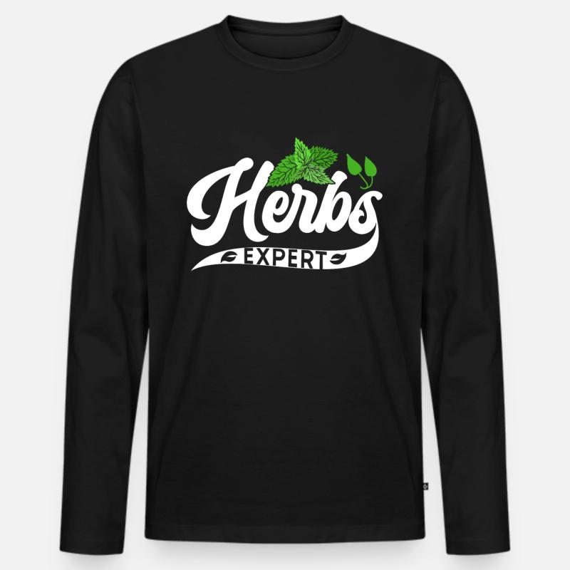 Kräuterexperte Kräutergarten Kraut Kräuter - Männer Premium Bio Langarmshirt - Schwarz