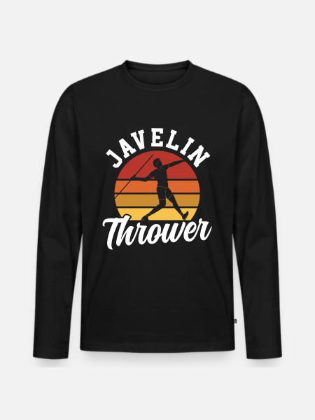 Speerwerfer Speer Speerwurf Speerwerfen - Männer Premium Bio Langarmshirt - Schwarz