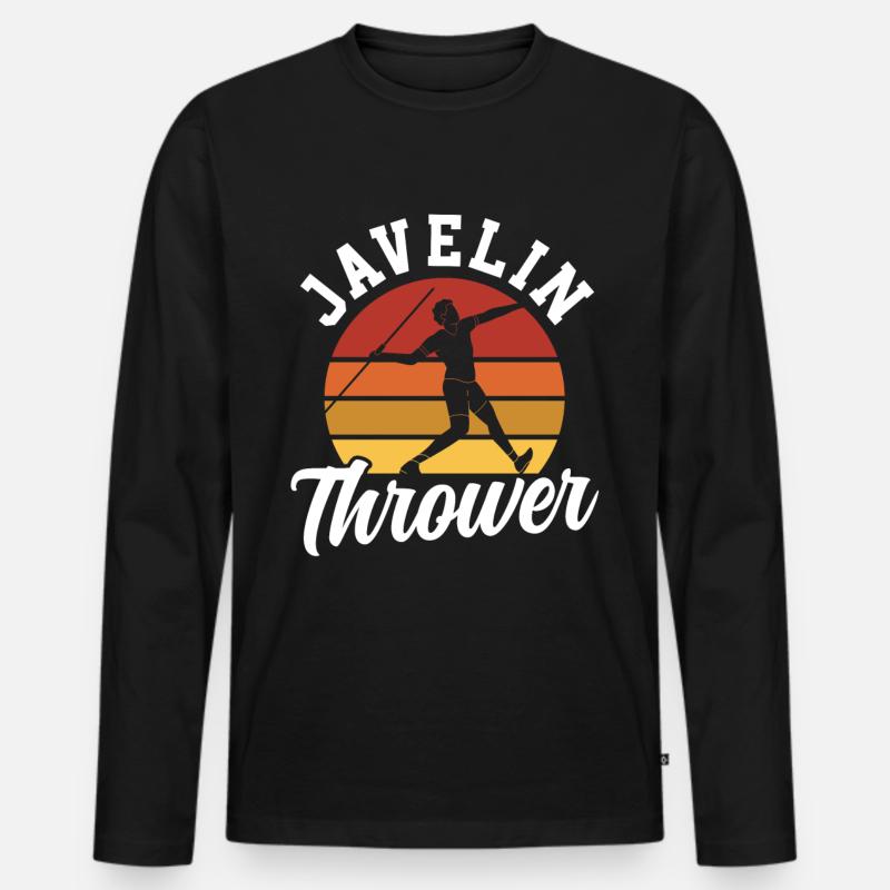 Speerwerfer Speer Speerwurf Speerwerfen - Männer Premium Bio Langarmshirt - Schwarz