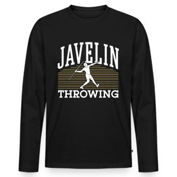 Lancer du javelot Lancer du javelot Lancer du javelot - T-shirt manches longues Premium bio Homme - noir - Devant - Nico (187cm)
