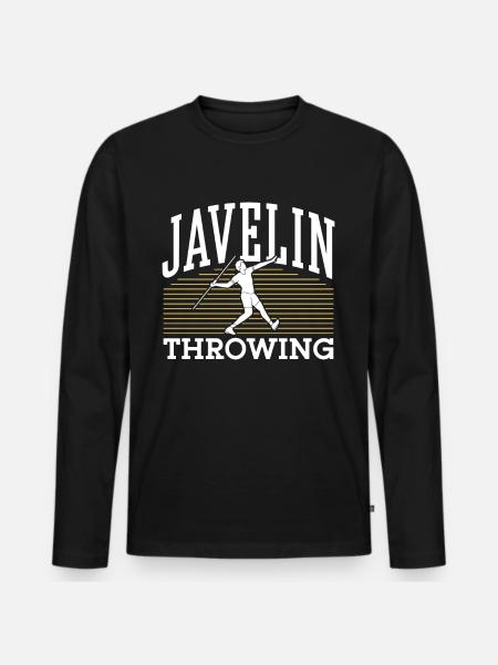 Speerwerfen Speerwerfer Speer Speerwurf - Männer Premium Bio Langarmshirt - Schwarz