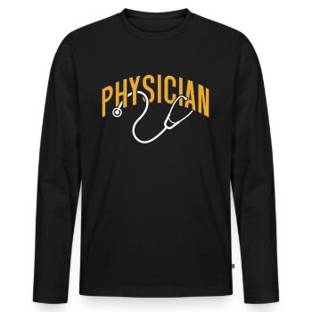 Arzt Beruf Doktor Mediziner Medizin - Männer Premium Bio Langarmshirt - Schwarz - Vorne - Nico (187cm)