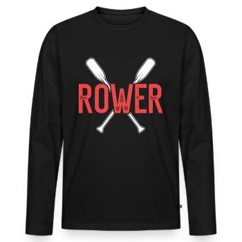Rowing Rowing Rowing Rowing - Men's Premium Organic Long Sleeve Shirt - black - Front - Nico (187cm)