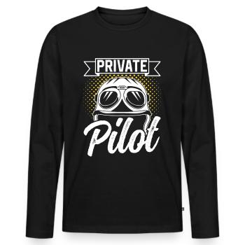 Pilote privé Avion léger Avion léger Jet - T-shirt manches longues Premium bio Homme - noir - Devant - Nico (187cm)