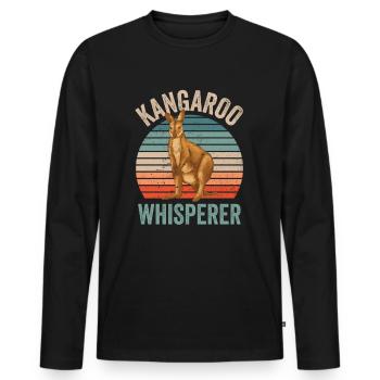 Kangaroo Whisperer Animal Kangaroo Kangaroo - Men's Premium Organic Long Sleeve Shirt - black - Front - Nico (187cm)