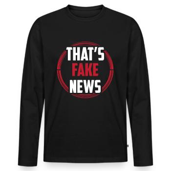 Ce sont de fausses nouvelles Liberté de la presse Droit de la presse - T-shirt manches longues Premium bio Homme - noir - Devant - Nico (187cm)