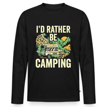 Ich Würde Lieber Campen Camper Camping Camp - Männer Premium Bio Langarmshirt - Schwarz - Vorne - Nico (187cm)