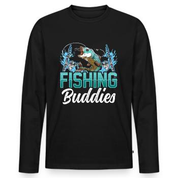 Amis pêcheurs Ami pêcheur Ami pêcheur - T-shirt manches longues Premium bio Homme - noir - Devant - Nico (187cm)