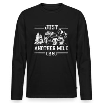 Seulement un mile ou plus randonnée un demi-mile - T-shirt manches longues Premium bio Homme - noir - Devant - Nico (187cm)