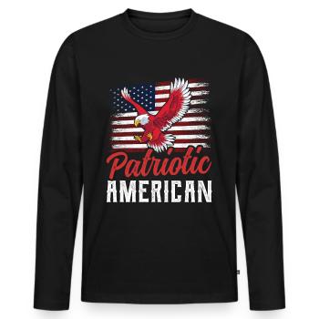 Patriotic American Patriotic US Patriot - Men's Premium Organic Long Sleeve Shirt - black - Front - Nico (187cm)