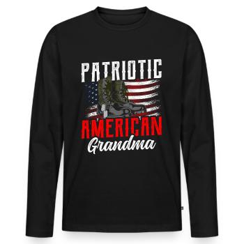 Patriotic American Grandmother US Patriot - Men's Premium Organic Long Sleeve Shirt - black - Front - Nico (187cm)