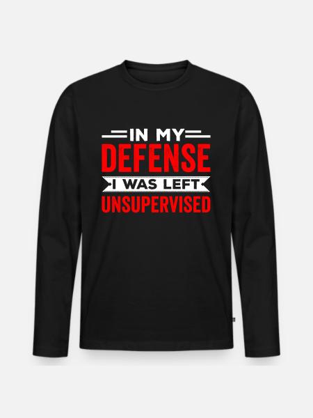Left unattended in my defense - Men's Premium Organic Long Sleeve Shirt - black