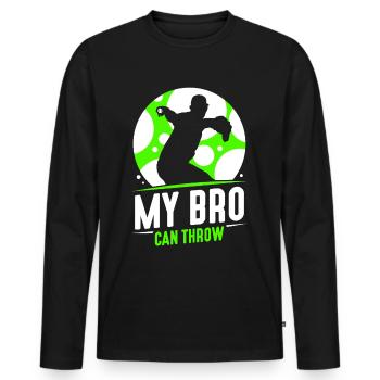 Mein Bruder Kann Werfen Pitcher Baseball Werfer - Männer Premium Bio Langarmshirt - Schwarz - Vorne - Nico (187cm)