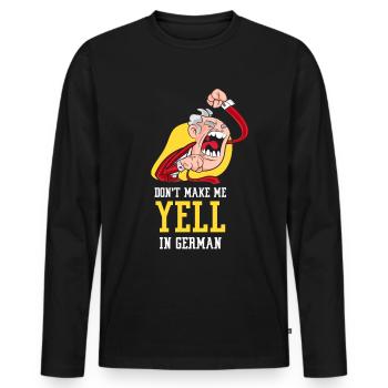 Ne me forcez pas à crier la voix allemande - T-shirt manches longues Premium bio Homme - noir - Devant - Nico (187cm)