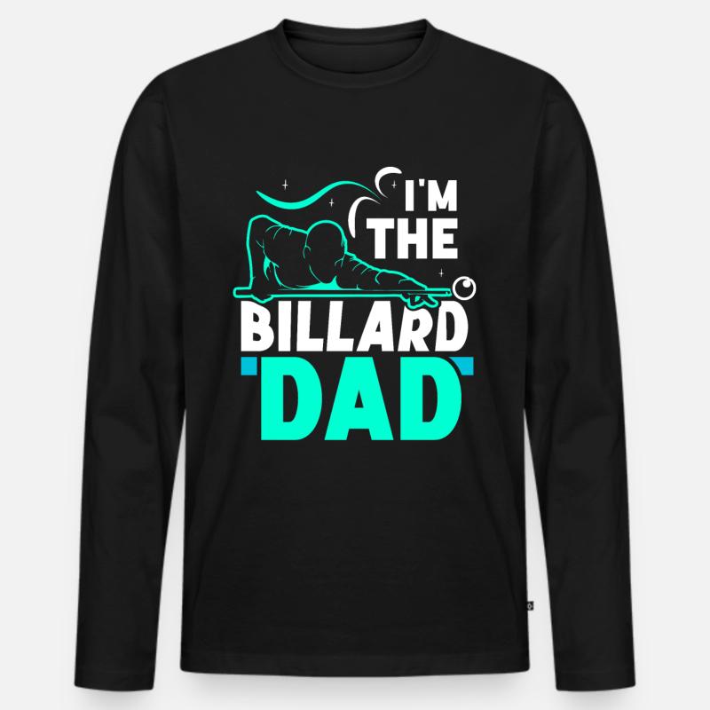 Ich Bin Der Billard-Dad Billiard Billard Pool - Männer Premium Bio Langarmshirt - Schwarz