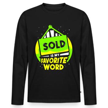 Vendu est mon mot préféré Agent immobilier - T-shirt manches longues Premium bio Homme - noir - Devant - Nico (187cm)