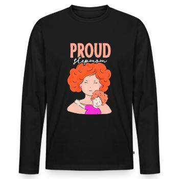 Proud stepmother child foster mother - Men's Premium Organic Long Sleeve Shirt - black - Front - Nico (187cm)