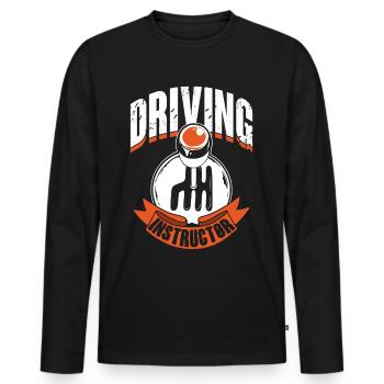 Moniteur d’auto-école École de conduite Apprenant leçon de conduite - T-shirt manches longues Premium bio Homme - noir - Devant - Nico (187cm)