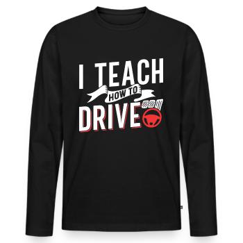 I bring driving to driving instructor driving school - Men's Premium Organic Long Sleeve Shirt - black - Front - Nico (187cm)