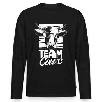 Team Cows Cow Farm Animals Dairy cow - Men's Premium Organic Long Sleeve Shirt - black - Front - Nico (187cm)