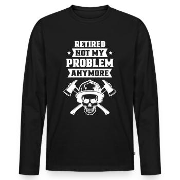 À la retraite, ce n’est plus mon problème Pension pensionnée - T-shirt manches longues Premium bio Homme - noir - Devant - Nico (187cm)