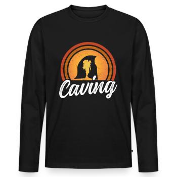 Höhlenforschung Höhle Caving Höhlenwandern Cave - Men's Premium Organic Long Sleeve Shirt - black - Front - Nico (187cm)