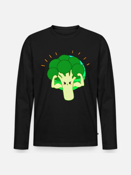 Strong broccoli - Men's Premium Organic Long Sleeve Shirt - black