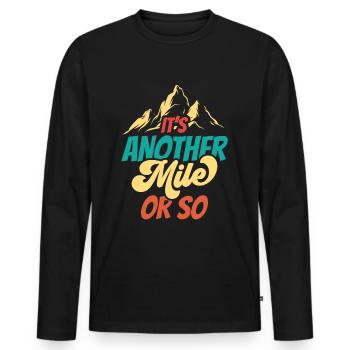 Un autre mile ou environ un demi-mile - T-shirt manches longues Premium bio Homme - noir - Devant - Nico (187cm)