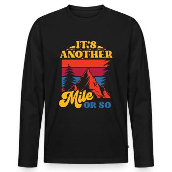 Un autre mile ou environ un demi-mile - T-shirt manches longues Premium bio Homme - noir - Devant - Nico (187cm)