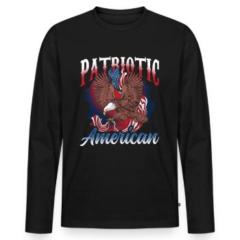 Patriotic American US Patriot Patriotic - Men's Premium Organic Long Sleeve Shirt - black - Front - Nico (187cm)