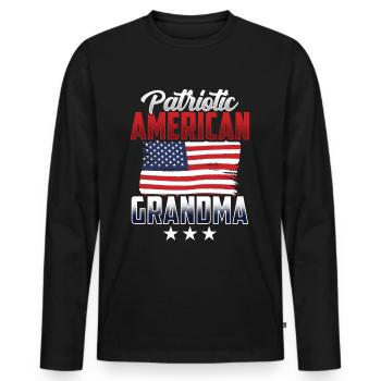 Patriotic American Grandmother Patriot US - Men's Premium Organic Long Sleeve Shirt - black - Front - Nico (187cm)