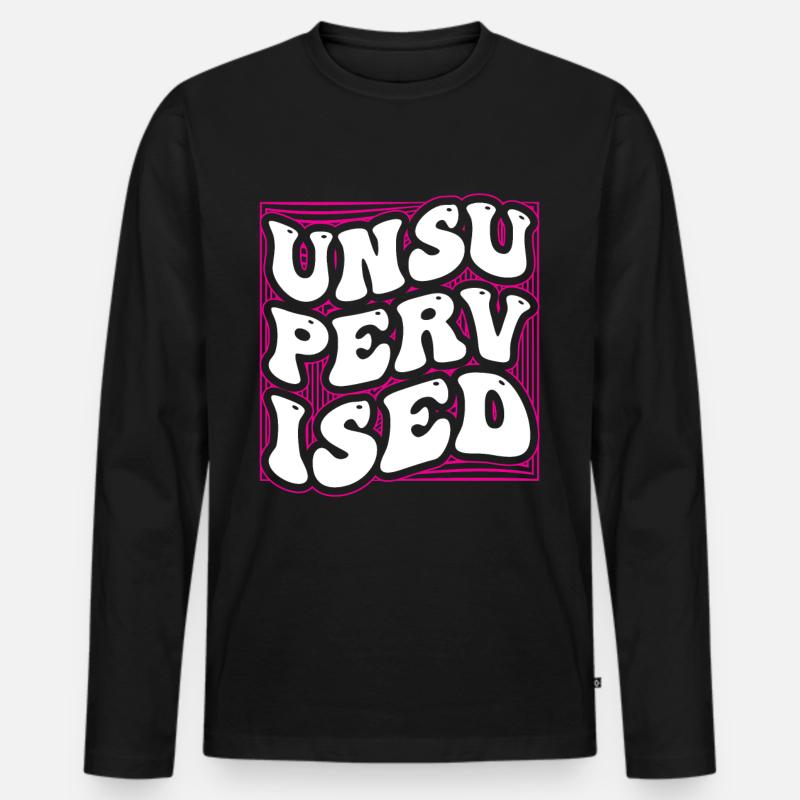 Unbeaufsichtigt Sarkastisch Unsupervised Humor - Männer Premium Bio Langarmshirt - Schwarz