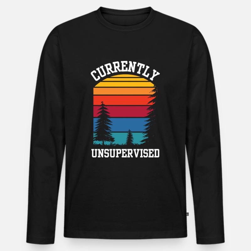 Currently unsupervised sarcastically unsupervised - Men's Premium Organic Long Sleeve Shirt - black